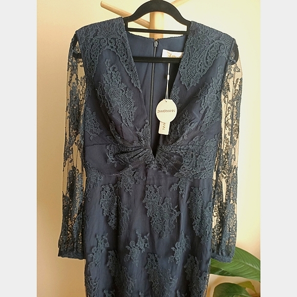 ZIMMERMANN Esplanade silk maxi dress french navy NWT *SIZE 10* - Picture 2 of 6